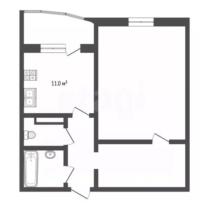 1-к кв. Тюменская область, Тюмень Широтная ул., 172к3 (43.2 м) - Фото 2