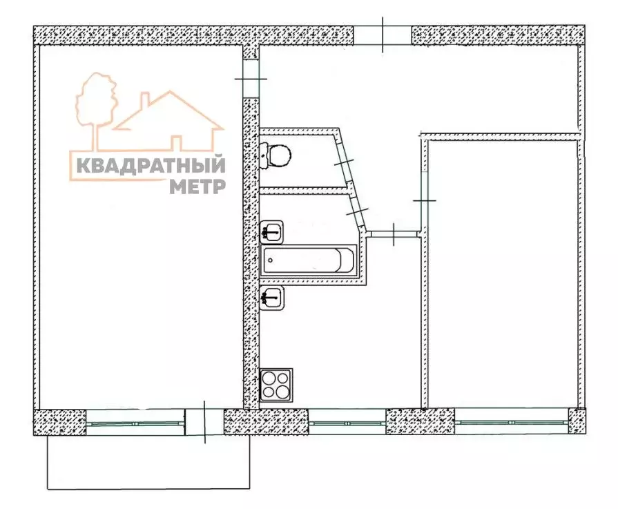 2-к кв. Ульяновская область, Димитровград ул. Курчатова, 28 (45.0 м) - Фото 2