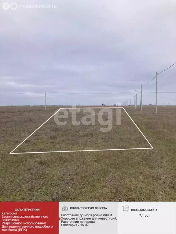 Участок в Сакский район, село Молочное (7.17 м) - Фото 2