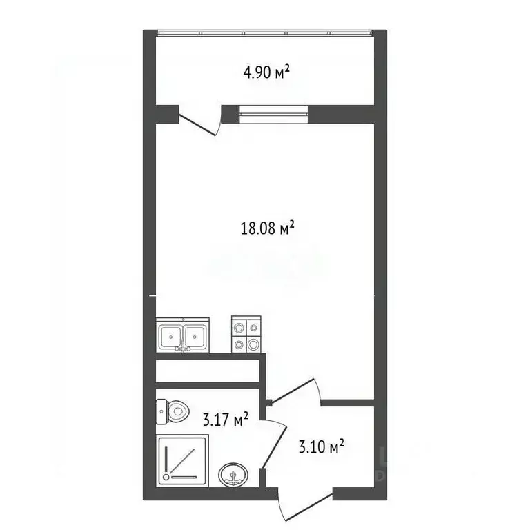 Студия Санкт-Петербург 1-й Предпортовый проезд, 1 (24.2 м) - Фото 1