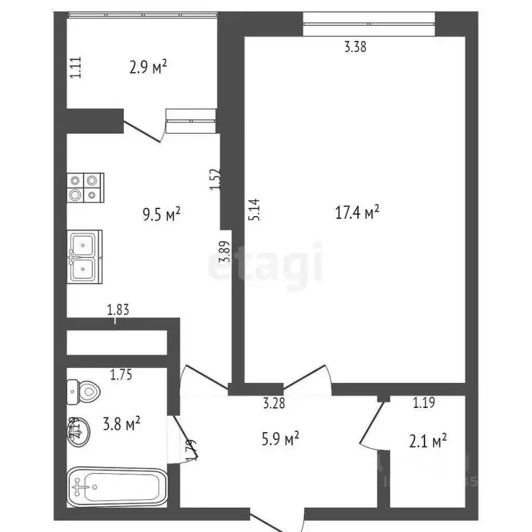 1-к кв. Москва 6-я Радиальная ул., 7/1к1 (41.6 м) - Фото 1