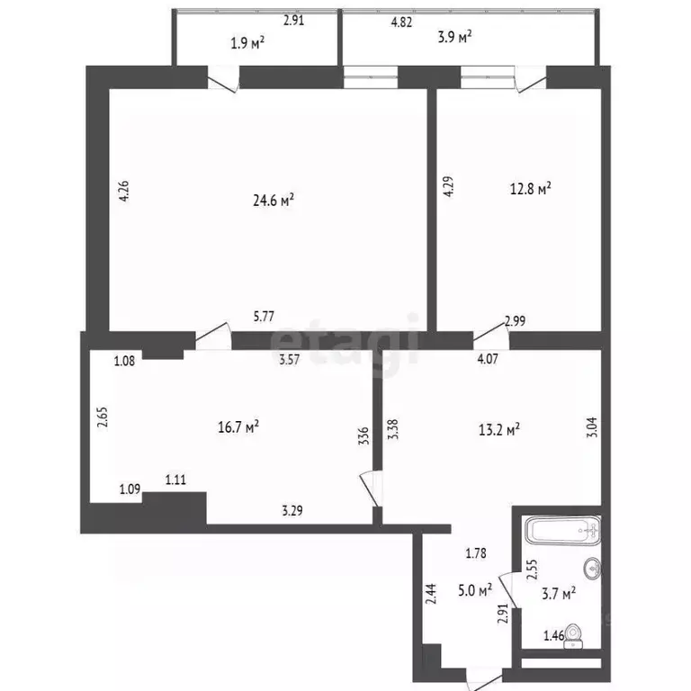 3-к кв. Саха (Якутия), Якутск городской округ, с. Маган ул. 40 лет ... - Фото 2