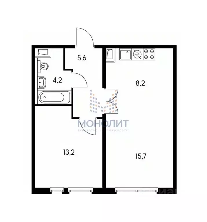 2-к кв. Москва ул. Саларьевская, 14к2 (46.1 м) - Фото 2