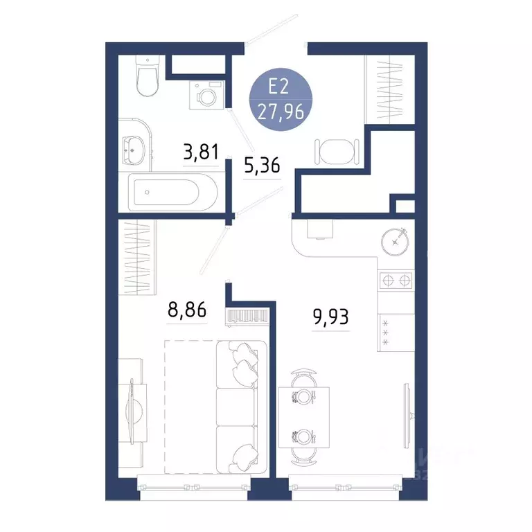 1-к кв. Рязанская область, Рязанский муниципальный округ, с. Дядьково ... - Фото 1
