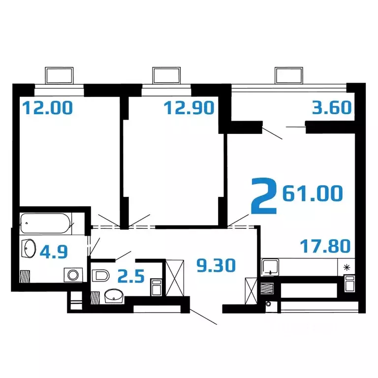 2-к кв. Нижегородская область, Нижний Новгород ул. Достоевского, 18 ... - Фото 1