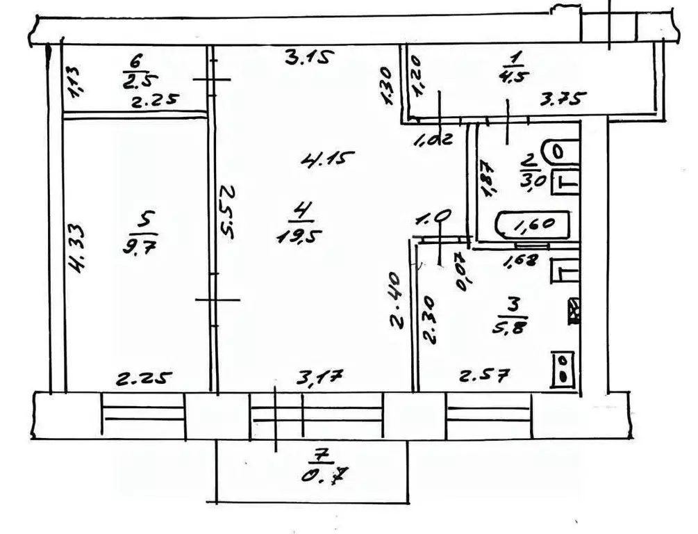 2-к кв. Татарстан, Казань Гвардейская ул., 42 (45.0 м) - Фото 2