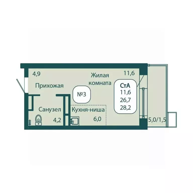 Студия Московская область, Солнечногорск городской округ, Андреевка ... - Фото 0