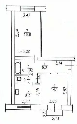 2-к кв. Кемеровская область, Новокузнецк ул. Бугарева, 23 (56.3 м) - Фото 1