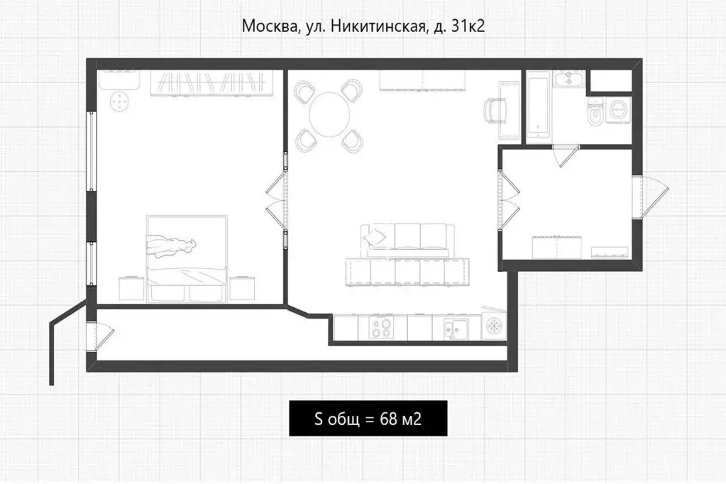 2-к кв. Москва Никитинская ул., 31К2 (68.0 м) - Фото 2