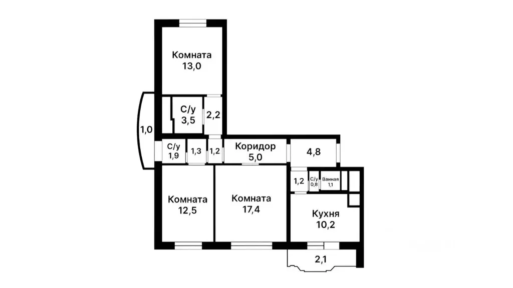 3-к кв. Москва Высоковольтный проезд, 1к5 (78.0 м) - Фото 2