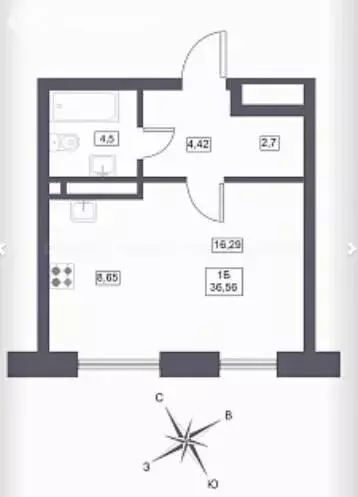 1-комнатная квартира: Казань, улица Галиаскара Камала, 39 (34.6 м) - Фото 1