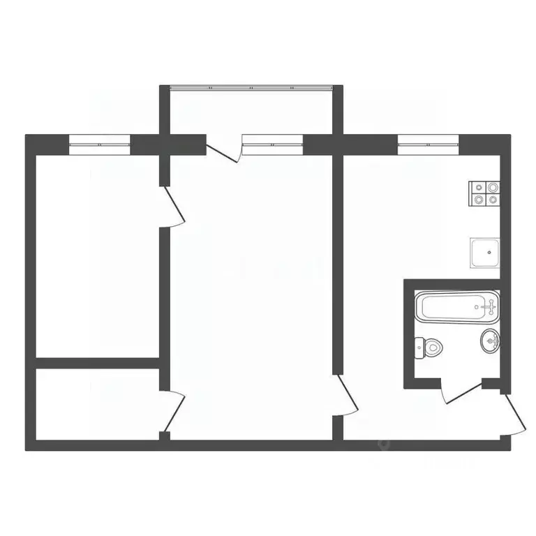 3-к кв. Тульская область, Тула ул. Кутузова, 154 (43.0 м) - Фото 2