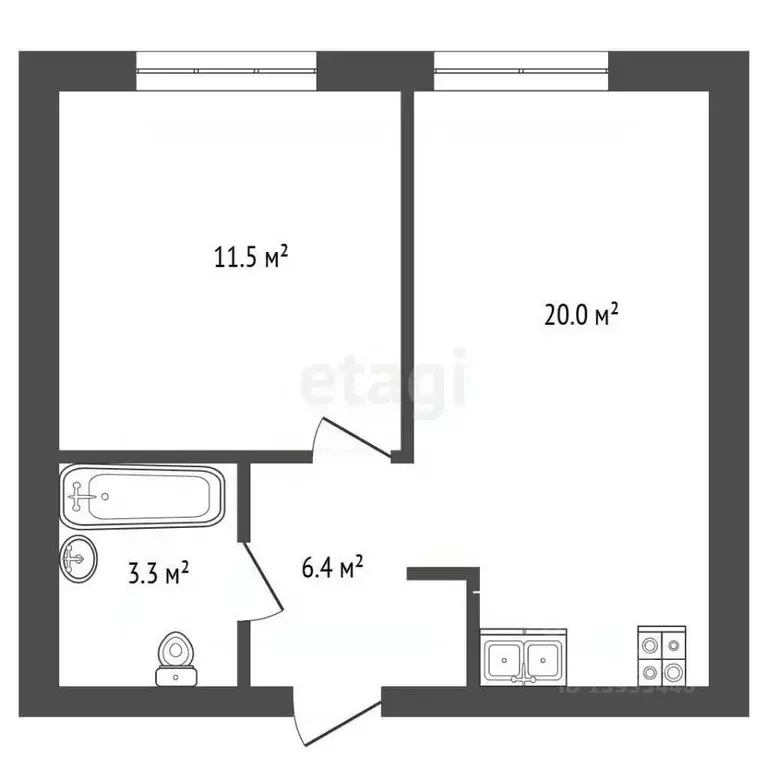 1-к кв. Тюменская область, Тюмень ул. Николая Ростовцева, 24 (41.2 м) - Фото 2