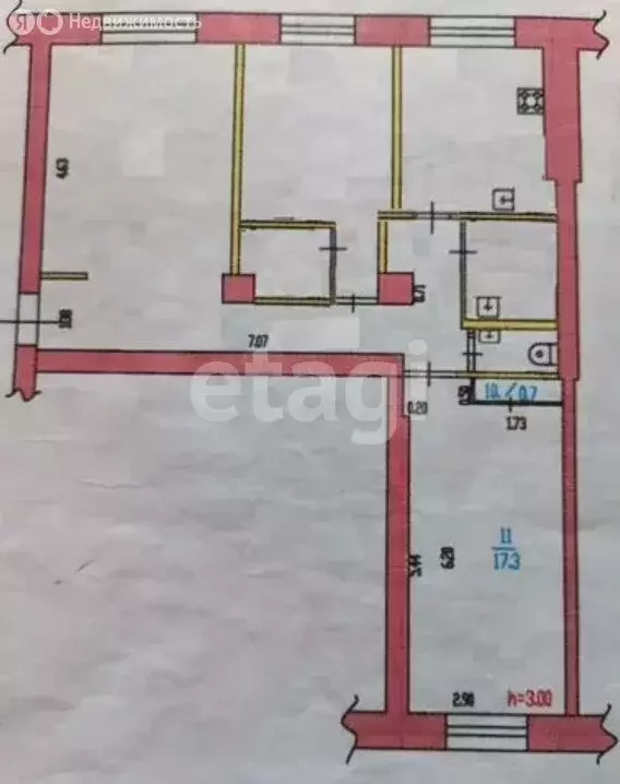3-комнатная квартира: Барнаул, проспект Ленина, 53/77 (77 м) - Фото 1