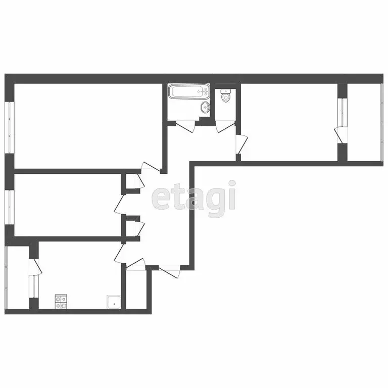 3-комнатная квартира: Тверь, Сахаровское шоссе, 14 (66.9 м) - Фото 0