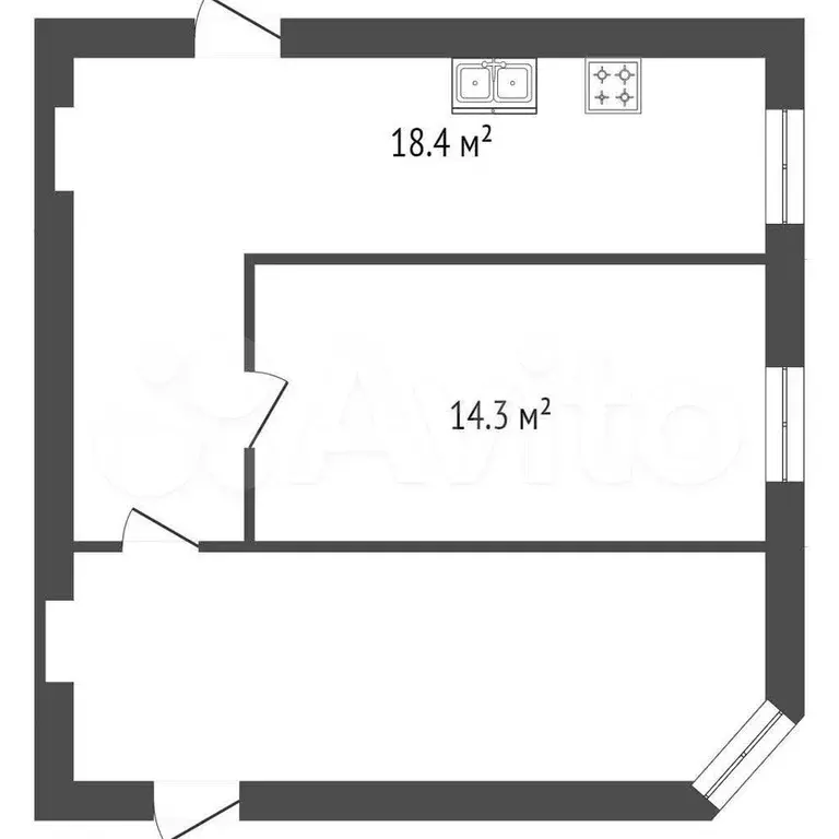 2-к. квартира, 51,8 м, 2/4 эт. - Фото 0