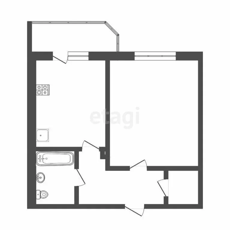 1-комнатная квартира: Саранск, улица Гагарина, 27 (35.9 м) - Фото 1