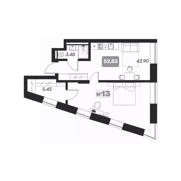 2-к кв. новосибирская область, новосибирск пл. карла маркса (52.83 м) - Фото 0