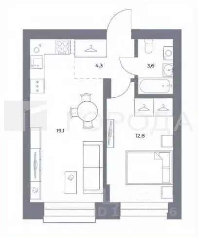 1-к кв. Новосибирская область, Новосибирск Железнодорожная ул., 18 ... - Фото 2