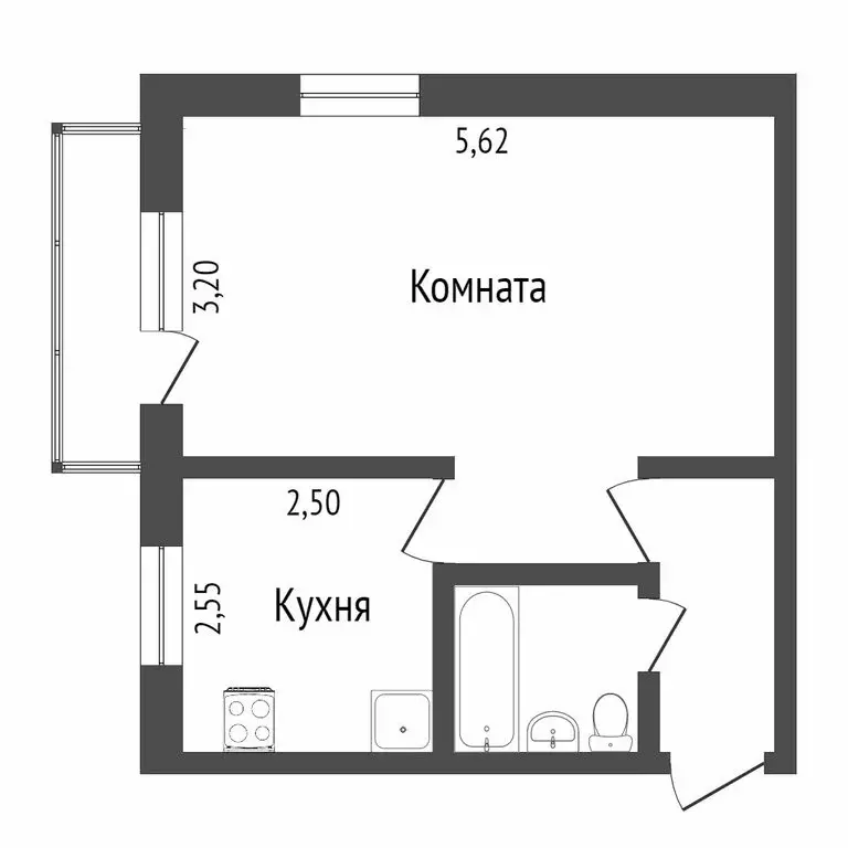 1-комнатная квартира: Улан-Удэ, улица Терешковой, 34А (31.7 м) - Фото 1
