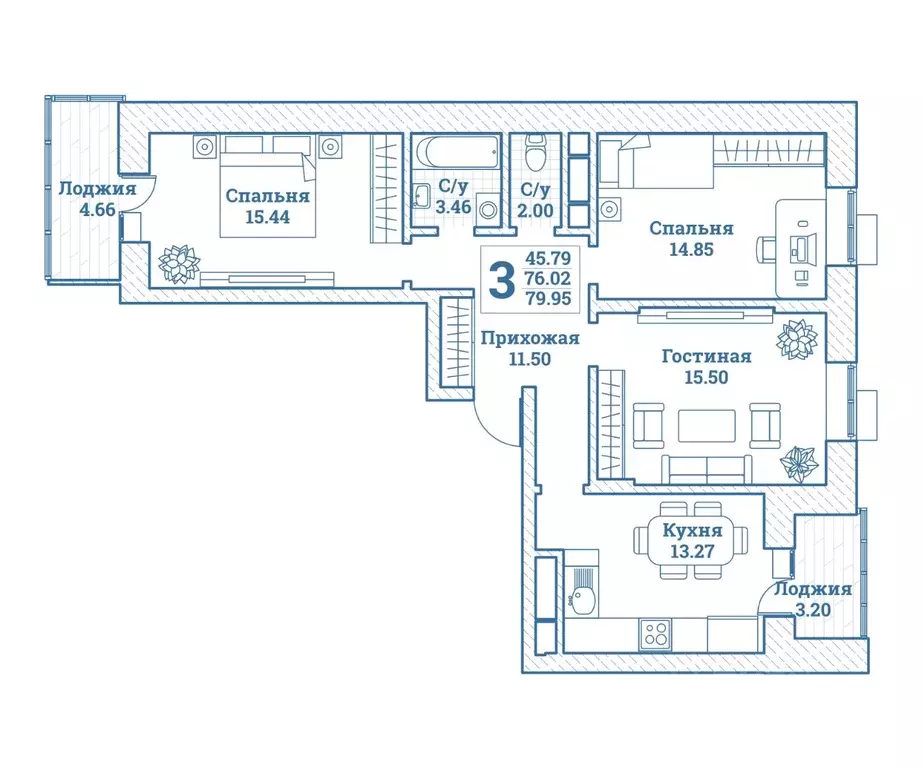 3-к кв. Московская область, Щелково городской округ, Монино пгт ... - Фото 1