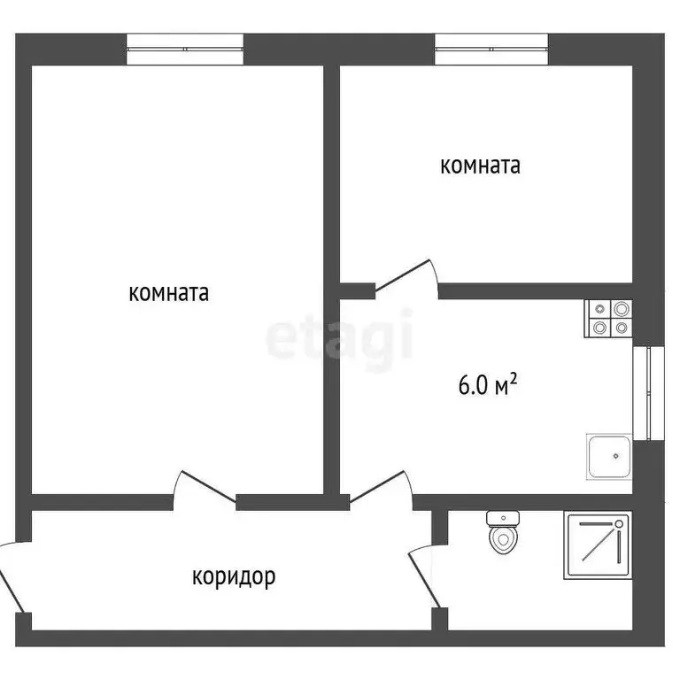 2-комнатная квартира: Камышлов, улица Механизаторов, 21 (35.8 м) - Фото 1