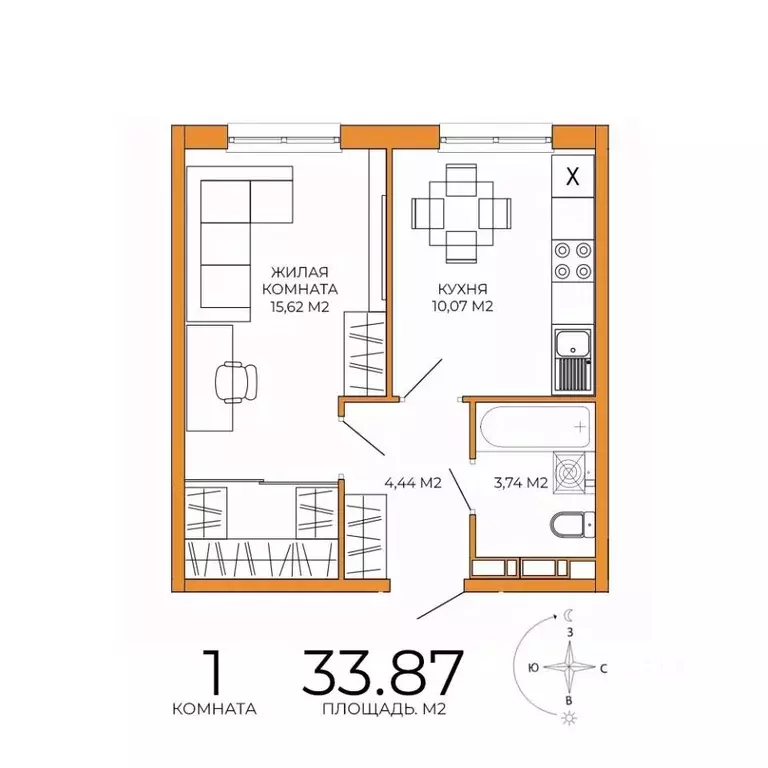 1-к кв. Пензенская область, Пенза ул. Яшиной, 14 (33.87 м) - Фото 0