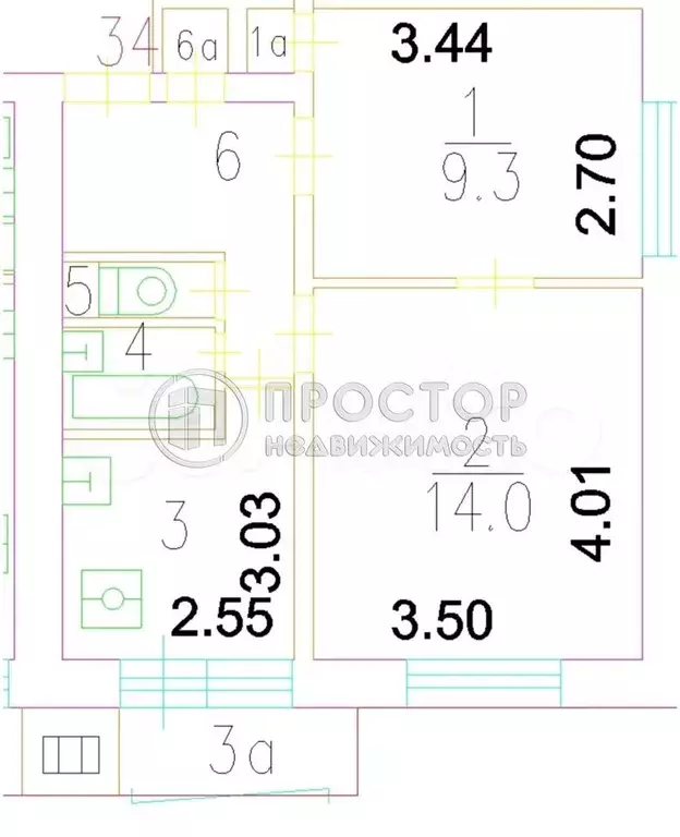 2-к. квартира, 38,5 м, 5/12 эт. - Фото 0