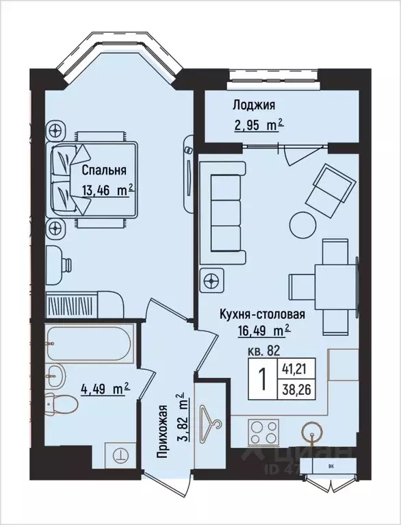 1-к кв. Нижегородская область, Нижний Новгород Литературная ул., 5 ... - Фото 1