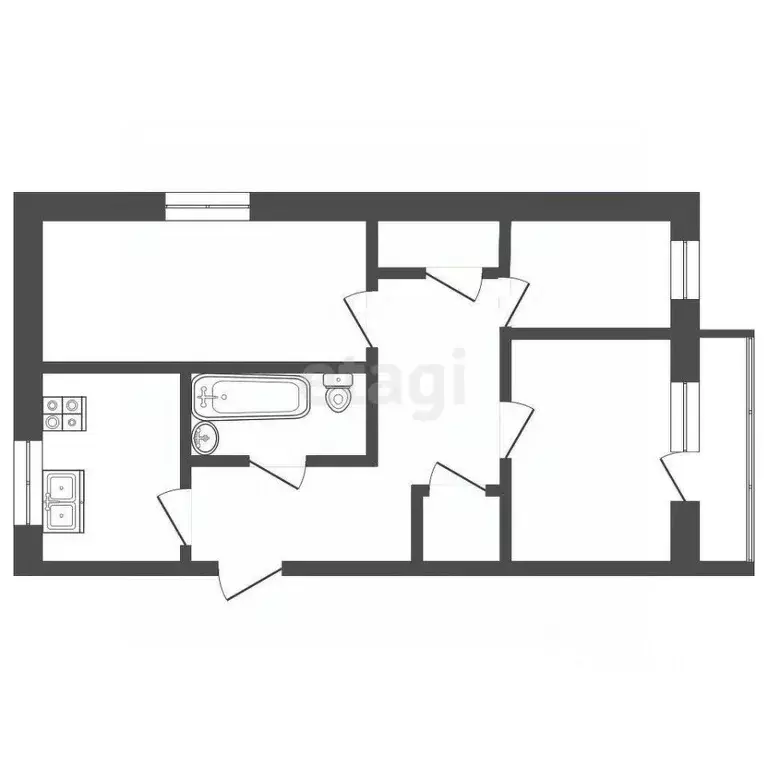 3-к кв. Вологодская область, Вожега рп ул. Октябрьская, 65Б (87.0 м) - Фото 1