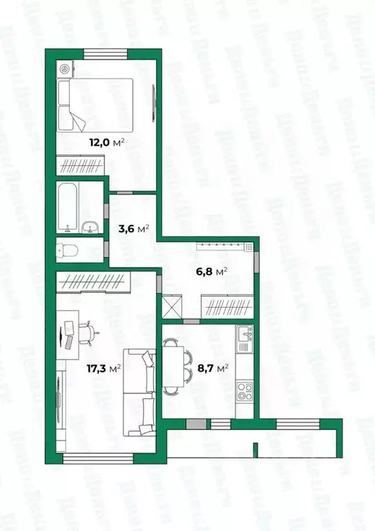 2-к кв. Кировская область, Киров ул. Маклина, 28 (53.5 м) - Фото 0