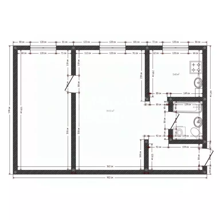 2-к кв. Тамбовская область, Тамбов Рабочая ул., 34к2 (43.6 м) - Фото 1