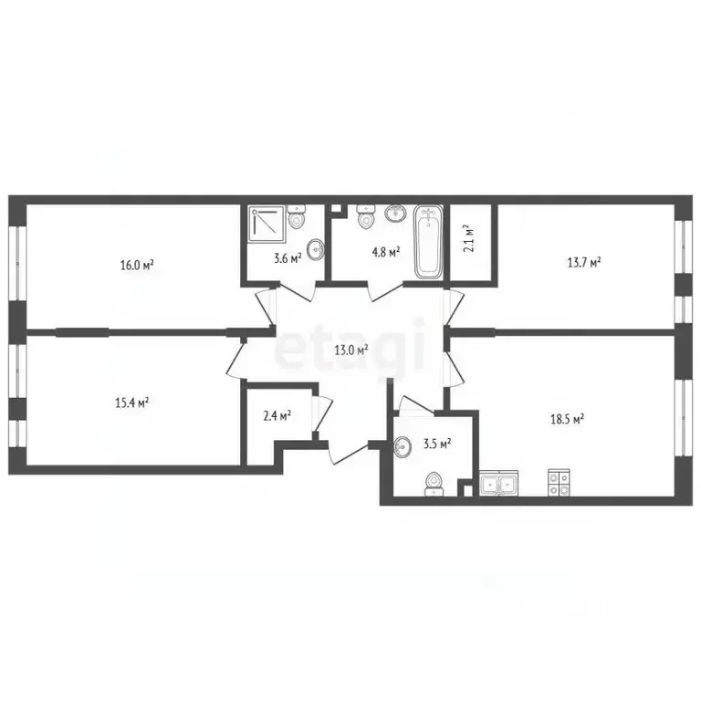 3-к кв. Москва, Москва, Московский г. ул. Лаптева, 9 (93.0 м) - Фото 2