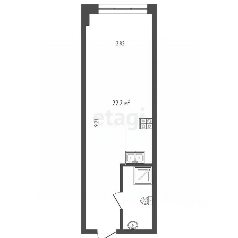 Студия Москва Нижегородская ул., 32С15 (25.6 м) - Фото 1