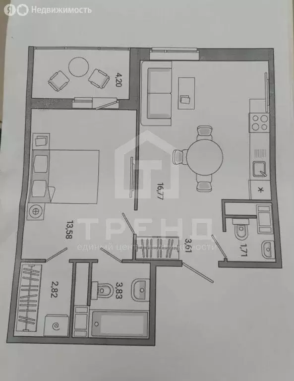 1-комнатная квартира: городской посёлок Янино-1, ЖК Янила Драйв (41.5 ... - Фото 1