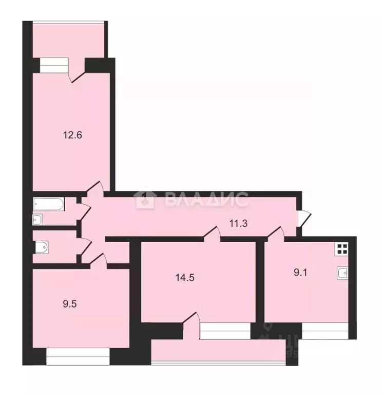 3-к кв. Ивановская область, Иваново ул. Ермака, 43 (61.7 м) - Фото 1