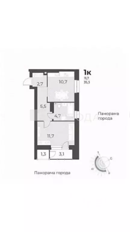 Студия Новосибирская область, Новосибирск ул. Аэропорт, 49/2 (36.0 м) - Фото 2