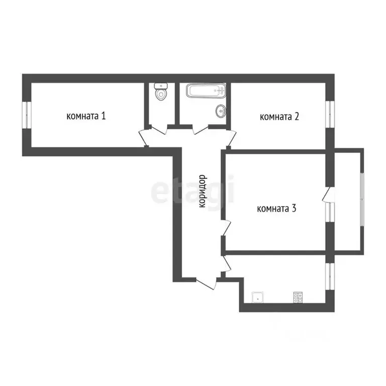 3-к кв. Бурятия, Улан-Удэ Октябрьская ул., 43 (67.0 м) - Фото 1