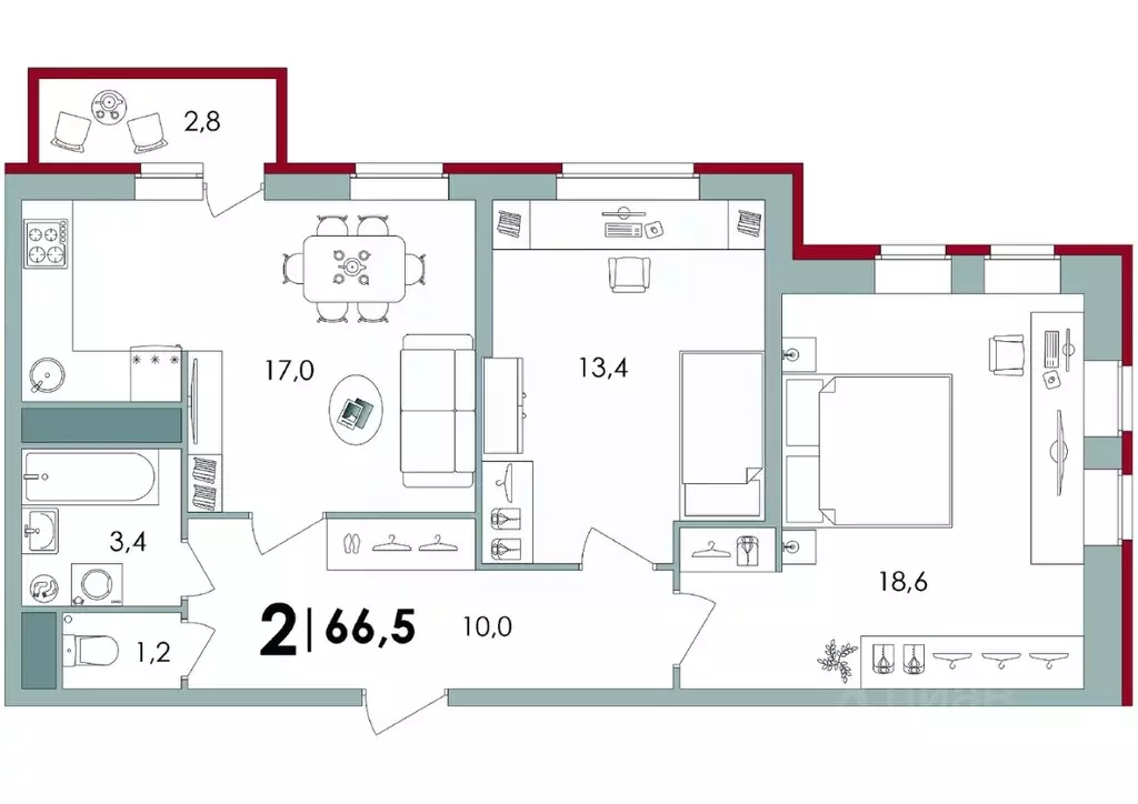 2-к кв. Тверская область, Калининский муниципальный округ, д. Батино ... - Фото 1