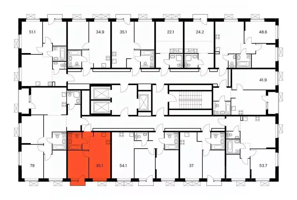 1-к кв. Калужская область, Обнинск ул. Курчатова, 25/5 (34.8 м) - Фото 2
