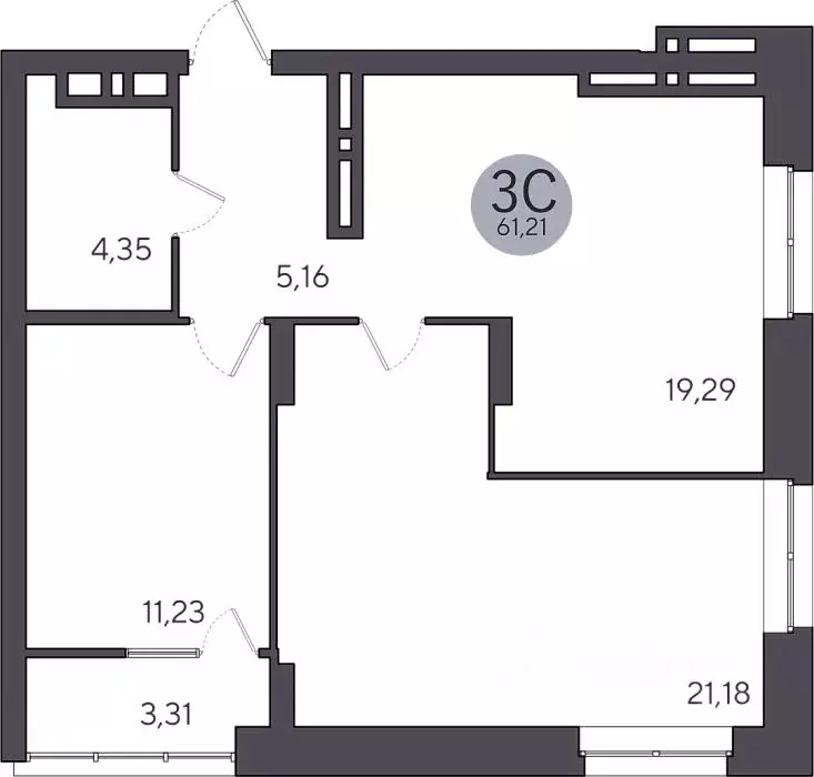 2-к кв. Новосибирская область, Новосибирск Лесоперевалка мкр, Ясный ... - Фото 1