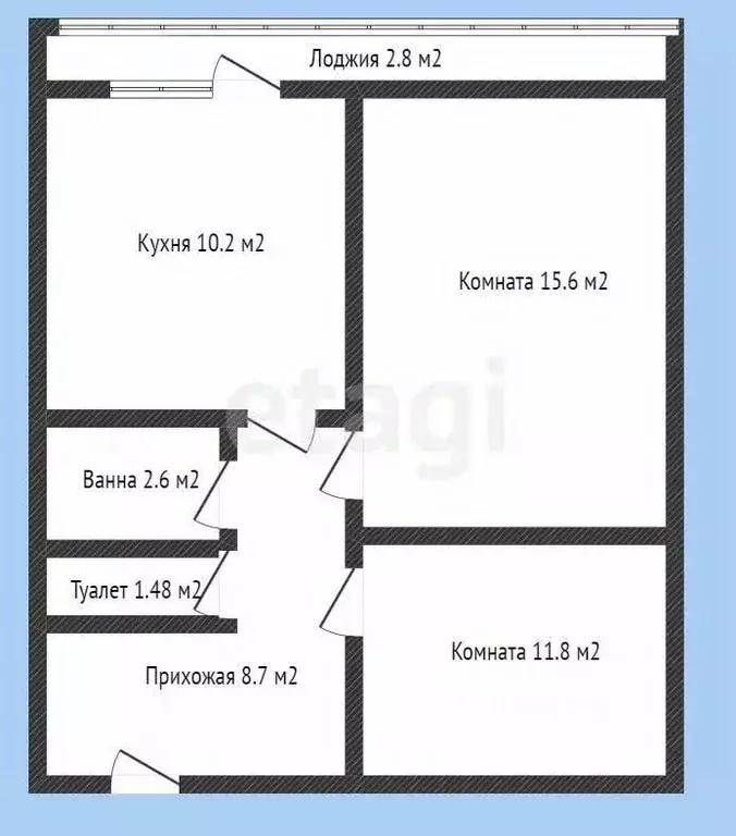 2-к кв. Краснодарский край, Горячий Ключ ул. Ленина, 220к2 (53.2 м) - Фото 1