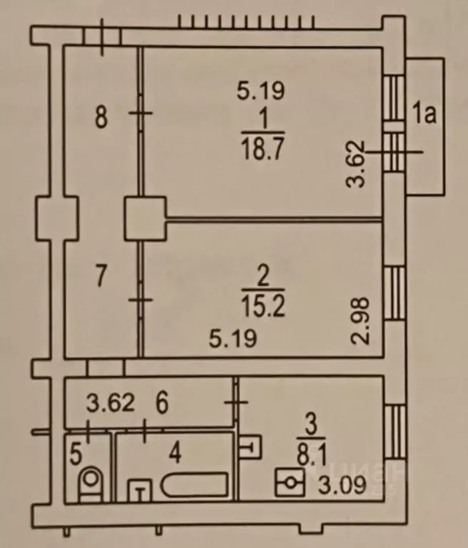 2-к кв. Москва Краснодарская ул., 15/17 (61.0 м) - Фото 2