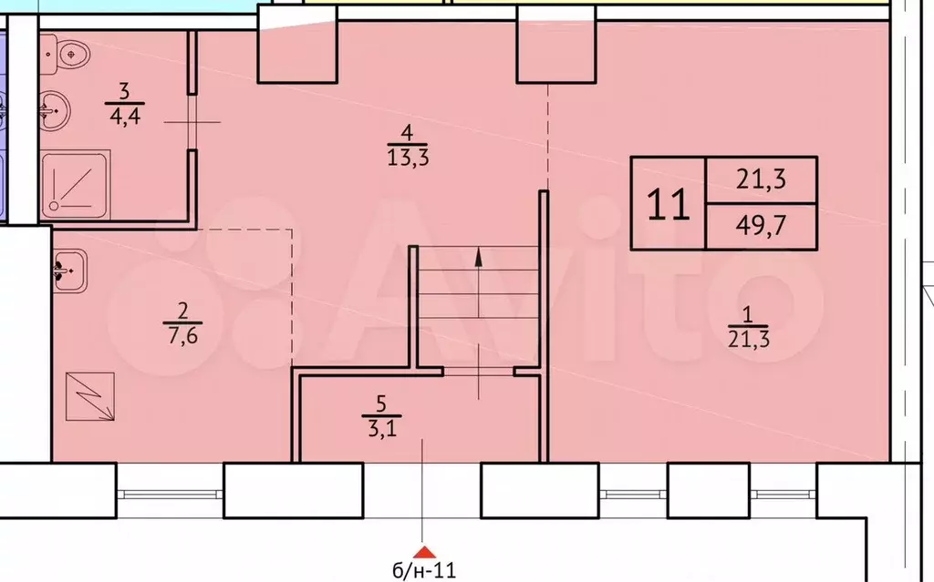 2-к. квартира, 49,7 м, 1/5 эт. - Фото 0