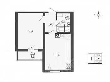 1-к кв. Московская область, Волоколамск проезд 2-й Шаховской, 19 (41.0 ... - Фото 1