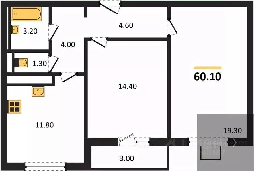 2-к кв. Воронежская область, Воронеж ул. Загоровского, 5/4 (60.1 м) - Фото 0