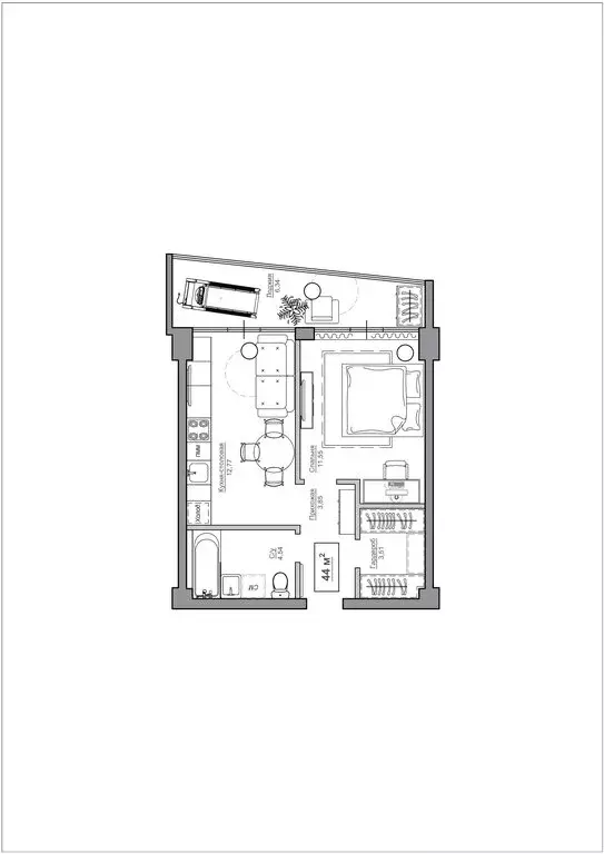 2-комнатная квартира: Сочи, улица Просвещения, 32 (44 м) - Фото 1