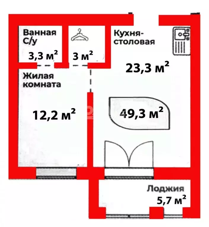1-к кв. Челябинская область, Сосновский муниципальный округ, пос. ... - Фото 1