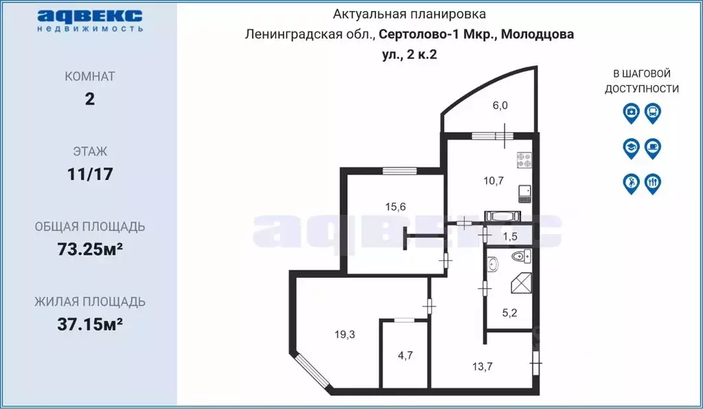 2-к кв. Ленинградская область, Сертолово Всеволожский район, ул. ... - Фото 1