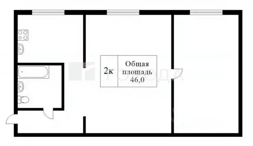 2-к кв. Кемеровская область, Новокузнецк Горьковская ул., 66 (46.0 м) - Фото 2